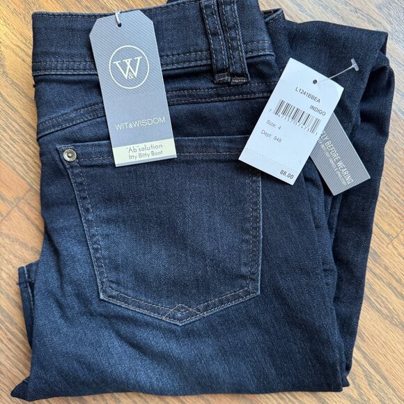 Wit & Wisdom, Ab'Solution High Waist Itty Bitty Bootcut Jeans, Size 4, NWT - Picture 5 of 7